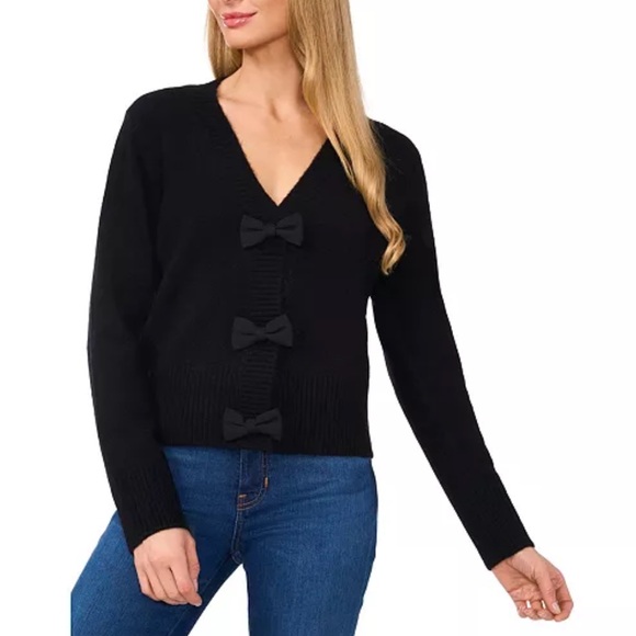 CeCe
Women's Bow Button V-Neck Cardigan Sweater - Picture 1 of 3
